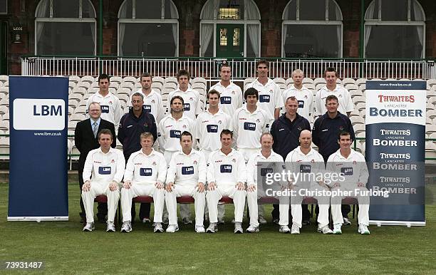 Lancashire players and staff pose for a team photograph during the Lancashire CCC Photocall at Old Trafford on April 5, 2007 in Manchester, England....