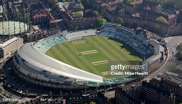 An aerial view of the Oval Cricket Ground on April 20, 2007 in Kennington, London, England.