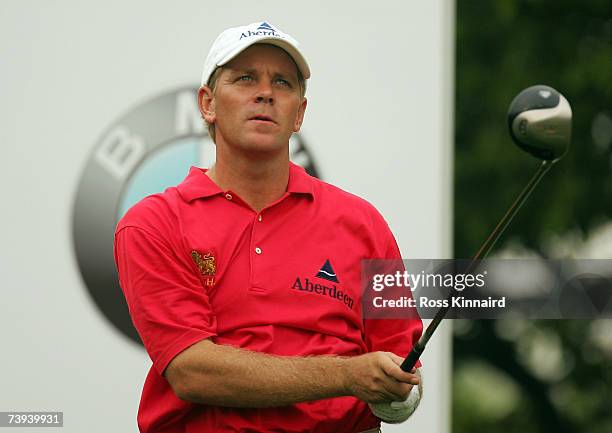 Simon Yates of Scotland on the 17th tee during the third round of the BMW Asian Open at the Tomson Shanghai Pudong Golf Club on April 21, 2007 in...