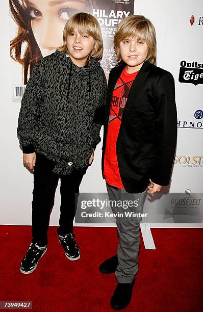 Actors Cole and Dylan Sprouse arrive to Hollywood Life Magazine's 9th annual Young Hollywood Awards at the Music Box at the Fonda April 22, 2007 in...