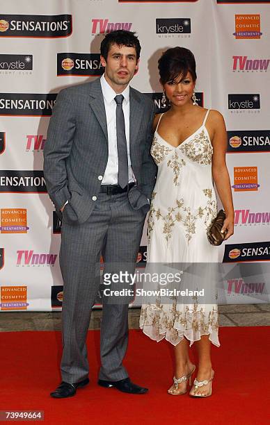 Kelvin Fletcher and Roxanne Pallett attend the TV NOW Awards ceremony held at The Mansion House on April 21, 2007 in Dublin, Ireland.