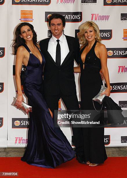 Michelle Doherty, Fergus and Jenny Buckley attend the TV NOW Awards ceremony held at The Mansion House on April 21, 2007 in Dublin, Ireland.