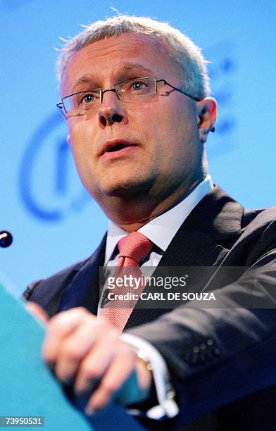 London, UNITED KINGDOM: Alexander Lebedev, Deputy in the Federal Assembly of the Russian federation , speaks during the 10th Russian Economic Forum...