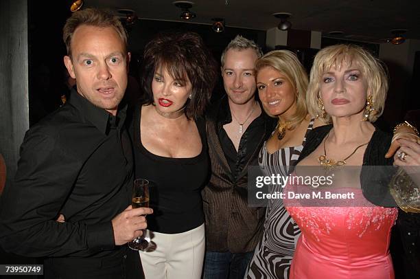 Jason Donovan, Sheryl Howard, Scott Henshall, model Hofit Golan and Faith Brown attend David Gest's celebration for his new ITV1 reality show, "This...