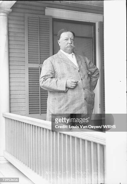 Republican candidate for President William Howard Taft poses for a portrait while vacationing on Middle Bass Island. Taft would easily defeat...