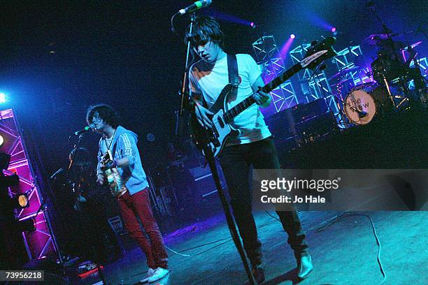 Kyle Falconer and Kieren Webster of The View perform at Shepherd's Bush Empire on April 23, 2007 in London.
