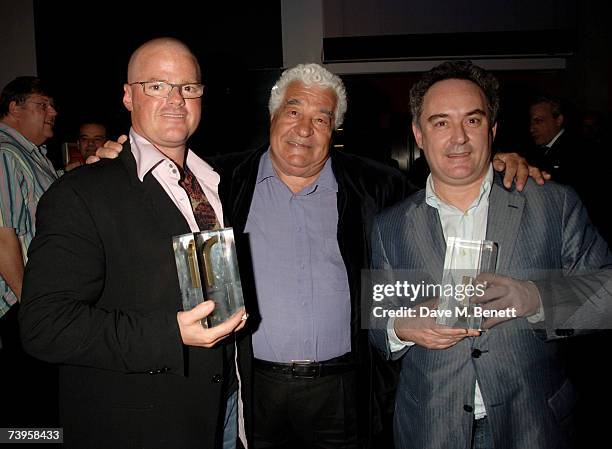 Heston Blumenthal, Antonio Claruccio and Ferran Adria attend this years awards ceremony for the Worlds 50 Best Restaurants 2007, at The Science...