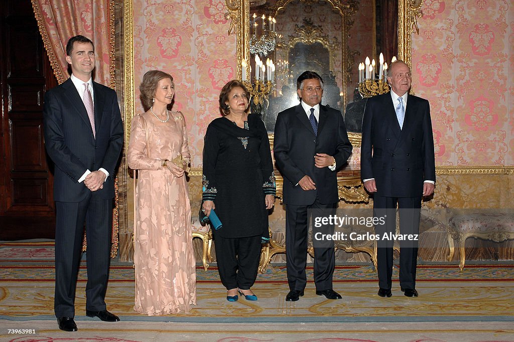 Spanish Royals Attend Gala Dinner For Pervez Musharraf