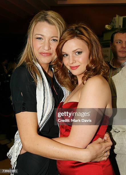 Actresses Amber Tamblyn and Blake Lively arrive at the screening of Stephanie Daley held at the Regent Showcase Theater April 24, 2007 in Hollywood...