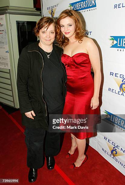Director/Writer Hilary Brougher and Amber Tamblyn arrives at the screening of Stephanie Daley held at the Regent Showcase Theater April 24, 2007 in...