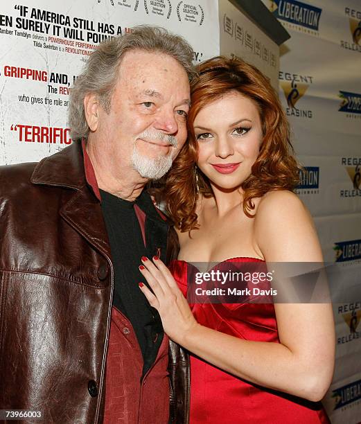 Actress Amber Tamblyn and father Actor Russ Tamblyn arrive at the screening of Stephanie Daley held at the Regent Showcase Theater April 24, 2007 in...