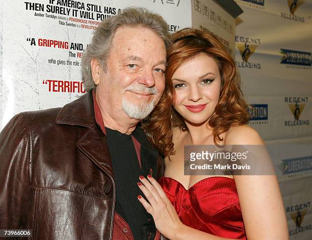 Actress Amber Tamblyn and father Actor Russ Tamblyn arrive at the screening of Stephanie Daley held at the Regent Showcase Theater April 24, 2007 in...