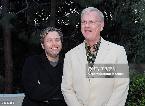 Interior Designer Michael S. Smith and Peter Siderias attends the Michael S. Smith Agraria Collection L.A Preview on April 24, 2007 in Los Angeles,...