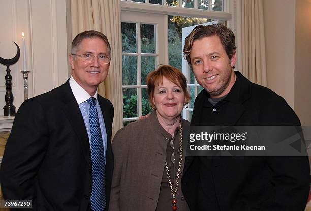 Jim Gentry, Jacqui Farina and Interior Designer Michael S. Smith attends the Michael S. Smith Agraria Collection L.A Preview on April 24, 2007 in Los...