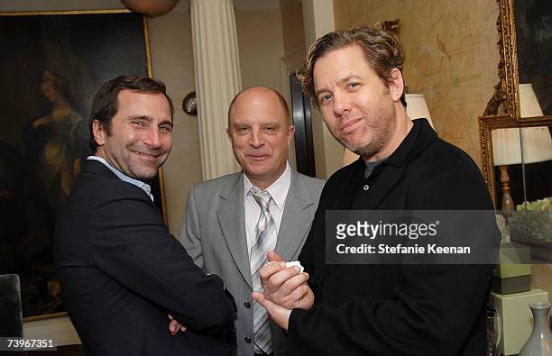 James Costos, Chris Albrecht and Interior Designer Michael S. Smith attends the Michael S. Smith Agraria Collection L.A Preview on April 24, 2007 in...