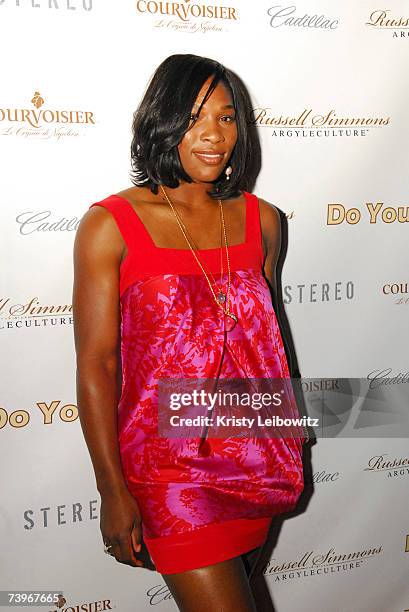 Tennis star Serena Williams attends hip-hop mogul Russell Simmons party for his new book called "Do You" at Stereo on April 24, 2004 in New York City.