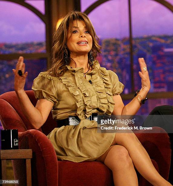 Paula Abdul and host Craig Ferguson speak during a segment of "The Late Late Show with Craig Ferguson" at CBS Television City on April 24, 2007 in...