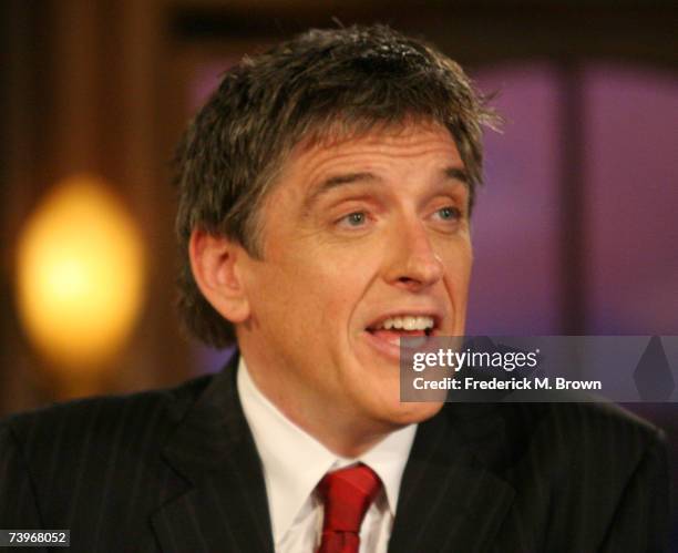 Host Craig Ferguson speaks during a segment of "The Late Late Show with Craig Ferguson" at CBS Television City on April 24, 2007 in Los Angeles,...