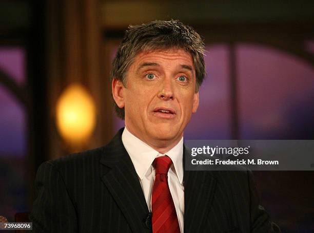 Host Craig Ferguson speaks during a segment of "The Late Late Show with Craig Ferguson" at CBS Television City on April 24, 2007 in Los Angeles,...