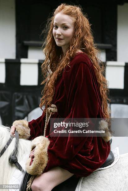 Lady Godiva played by actress Phoebe Thomas rides through Soho Square to promote the new film Lady Godiva Rides Again on April 25, 2007 in London.