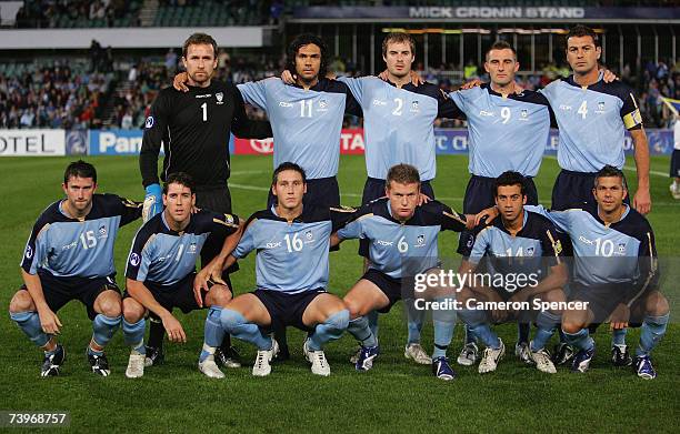 Sydney FC players pose for a photograph prior to the Asian Champions League Group E match between Sydney FC and Persik Kediri at Parramatta Stadium...