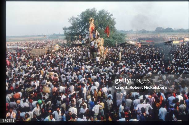 Eunuchs participate in the Chittirai-Pournami festival April 24, 1994 in Koovagam, India. Eunuchs, called "hijras" are mostly men castrated at...