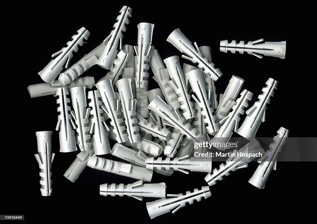 Pile of plastic wall plugs