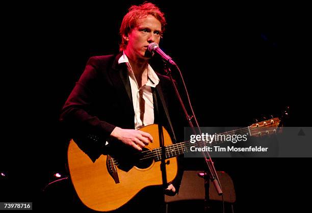 Teddy Thompson performs in advance of his "Upfront & Down Low" album release at the Palace of Fine Arts on April 25, 2007 in San Francisco,...