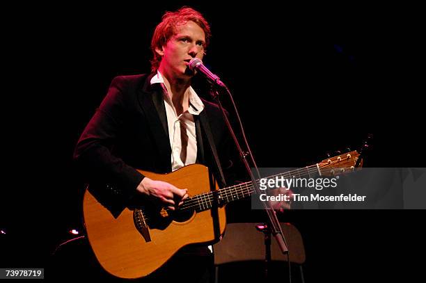 Teddy Thompson performs in advance of his "Upfront & Down Low" album release at the Palace of Fine Arts on April 25, 2007 in San Francisco,...