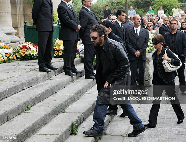 French actor Vincent Cassel arrives at Saint-Eustache's church for a funeral mass for his father Jean-Pierre, 26 April 2007 in Paris. Cassel who shot...