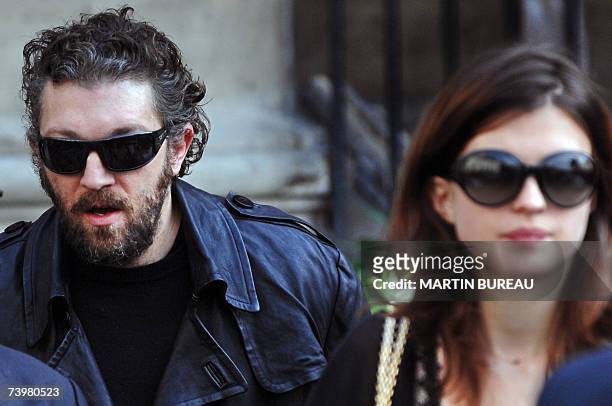 French actors Cecile Cassel and her brother Vincent leave Saint-Eustache's church after the funeral of their father Jean-Pierre Cassel, 26 April 2007...