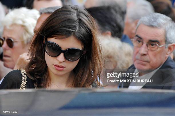 French actress Cecile Cassel leaves Saint-Eustache's church after the funeral of her father Jean-Pierre Cassel, 26 April 2007 in Paris. Cassel who...
