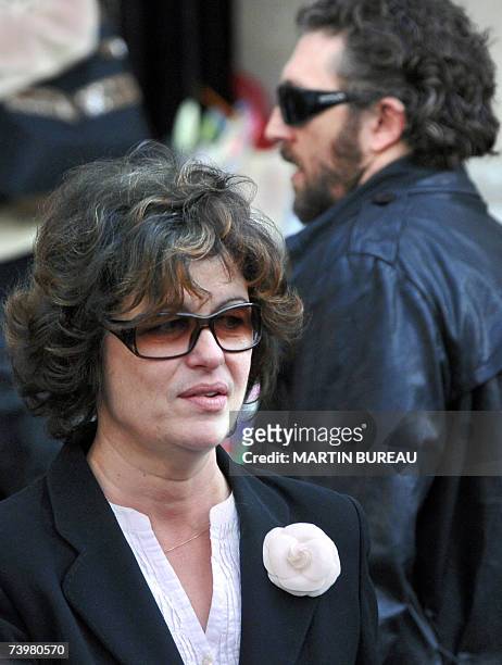 French actors Anne Cassel and her son Vincent leave Saint-Eustache's church after the funeral of their husband and father Jean-Pierre Cassel, 26...