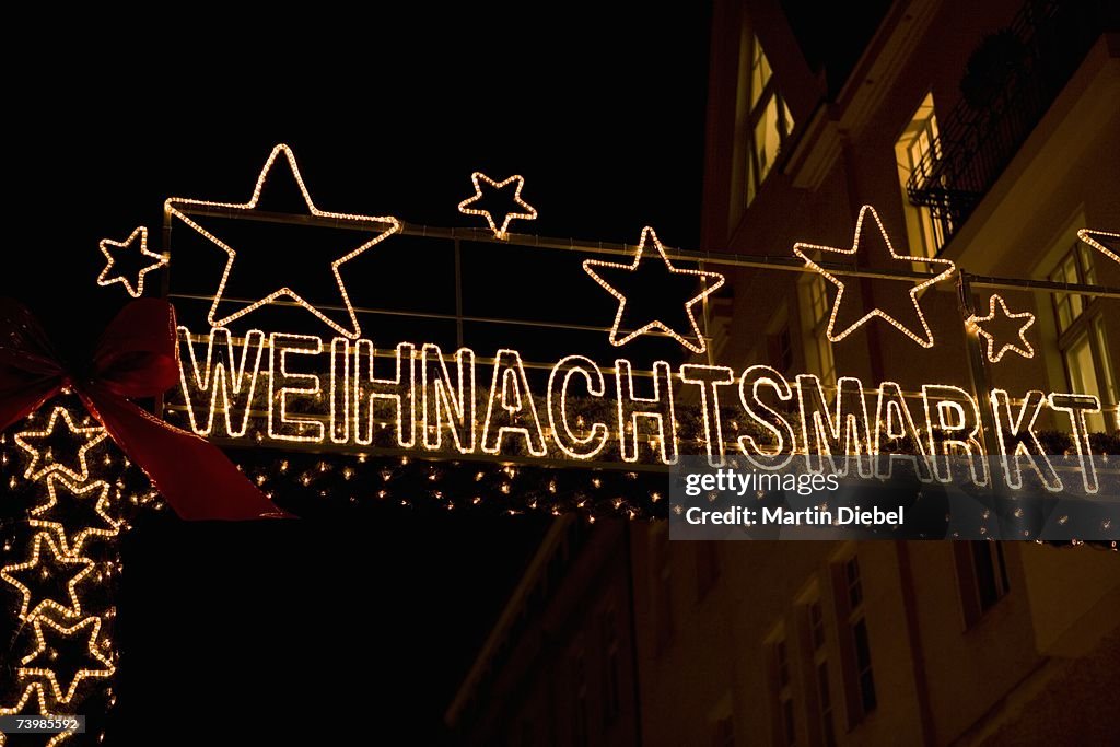 Christmas market sign, Berlin, Germany