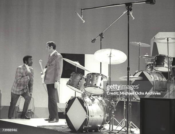 Booker T. Jones on the organ, guitarist Steve Cropper, bassist Donald "Duck" Dunn and drummer Al Jackson of the R&B band Booker T. & The M.G.'s...