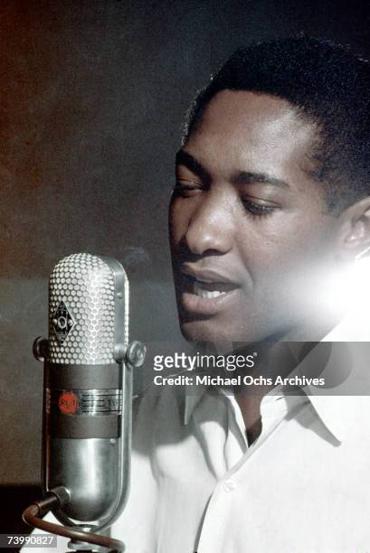 Soul Singer Sam Cooke at the RCA Recording Studio in Los Angeles, California circa 1959.