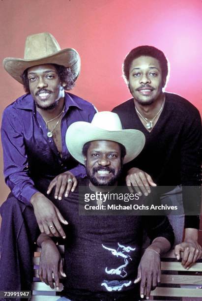 Charlie Wilson, Ronnie Wilson and Robert Wilson of the funk group "Gap Band" pose for a portrait in circa 1980.