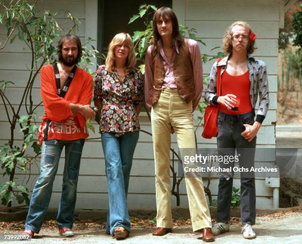 Fleetwood Mac pose for a portrait AUGUST 1974 in Los Angeles, California.