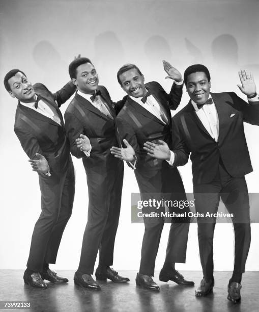 Vocal group "The Four Tops" pose for a portait in 1965 in New York City, New York. Abdul "Duke" Fakir, Ronaldo "Obie" Benson, Levi Stubbs, Lawrence...