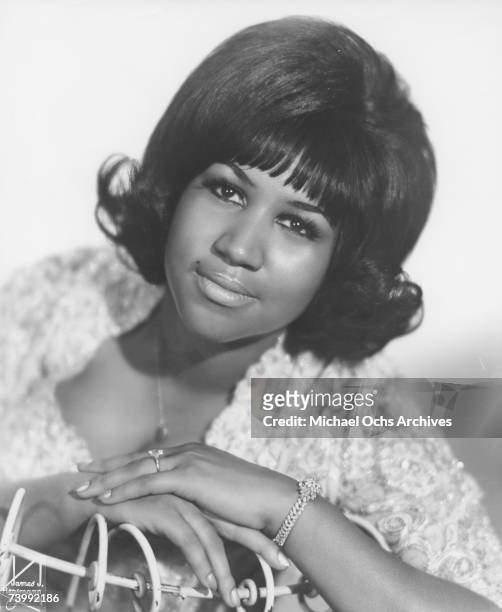 The "Queen of Soul" Aretha Franklin poses for a portrait with circa 1967.