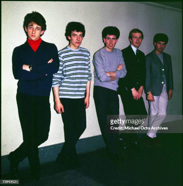 Tony Hicks, Allan Clarke, Graham Nash, Robert Elliott and Bernard Calvert of rock group 'The Hollies' pose for a portrait in circa 1965.