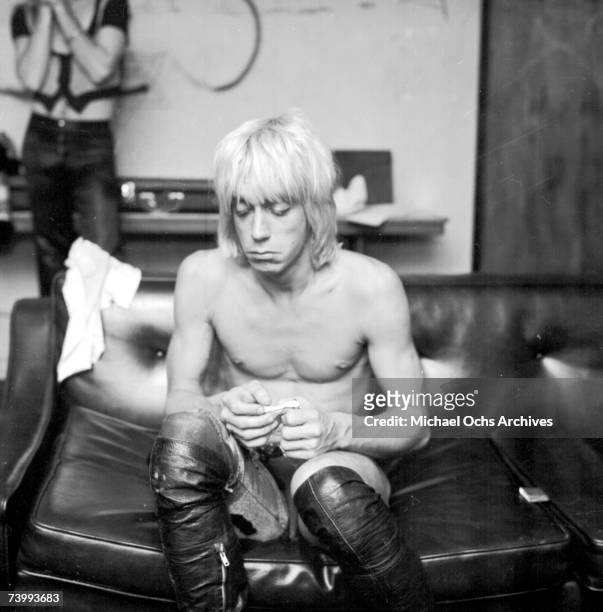 Iggy Pop of the rock and roll band "Iggy and The Stooges" perform onstage at the Whisky A-Go-Go on October 30, 1973 in West Hollywood, California.