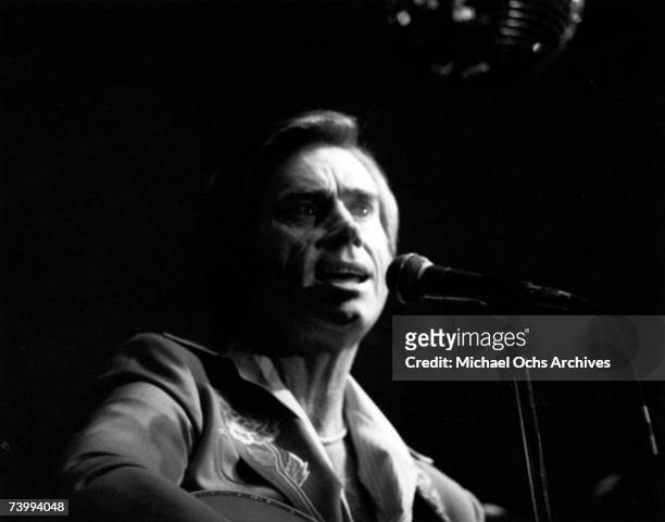 Country singer George Jones performs onstage at the Palomino Club on February 28, 1981 in North Hollywood, California.