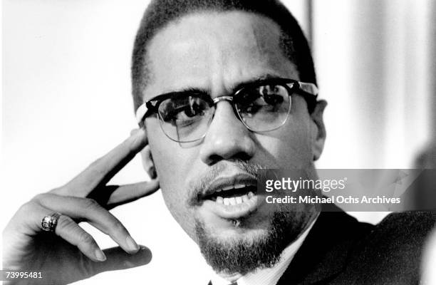 Former Nation Of Islam leader and civil rights activist El-Hajj Malik El-Shabazz poses for a portrait on February 16 in Rochester, New York.