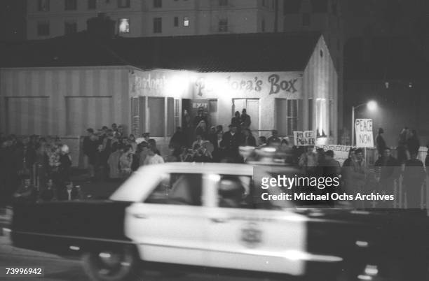 Approximately 1000 young music fans gathered at the Pandora's Box club on Sunset Strip to protest a 10pm curfew imposed by local residents during the...