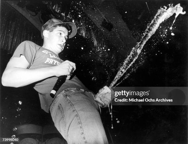 Ad-Rock of the hip hop group the Beastie Boys performs live at the Hollywood Palladium, Hollywood, California, 7th February 1987.