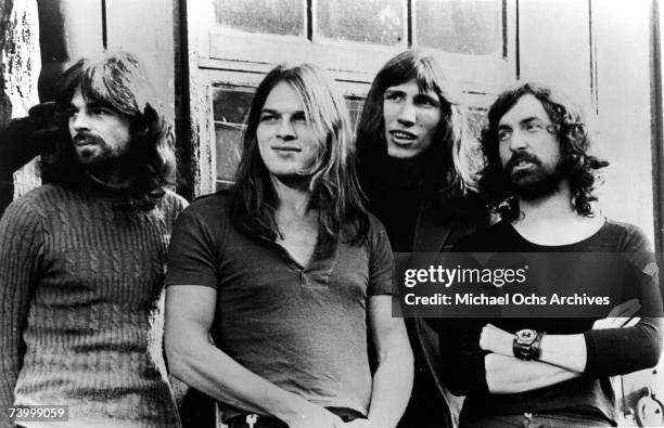 Pink Floyd (L-R: Rick Wright, Dave Gilmour, Roger Waters and Nick Mason pose for a publicity shot circa 1973.