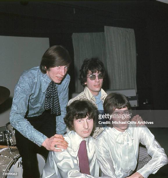 Pink Floyd pose for photographers at a press conference on March 4, 1967 in London, England.
