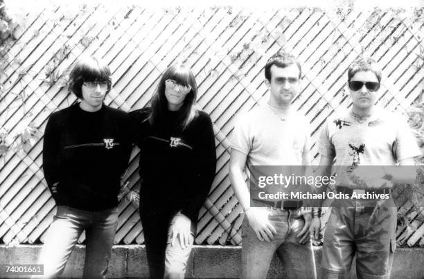 Music group "Throbbing Gristle" including members Genesis P-Orridge , Cosey Fanni Tutti , Peter "Sleazy" Christopherson and Chris Carter pose for a...