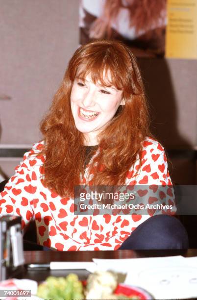 Pop singer Tiffany at a press conference in 1987.